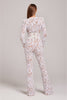 Women's jumpsuit with a fitted cut and lace details – wide-leg