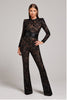 Women's jumpsuit with a fitted cut and lace details – wide-leg
