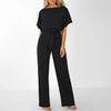 Women’s jumpsuit Elianne with wide legs and waist lacing