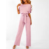 Women’s jumpsuit Elianne with wide legs and waist lacing