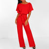 Women’s jumpsuit Elianne with wide legs and waist lacing