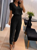 Two-Piece Set with V-Neck Top and Shorts for Women | Formal