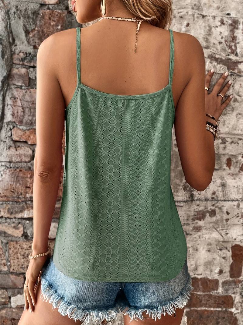 Alida – Camisole Top with Eyelets and Lace for Women