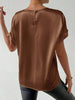 Caroline - Satin T-Shirt with turned-up sleeves for women