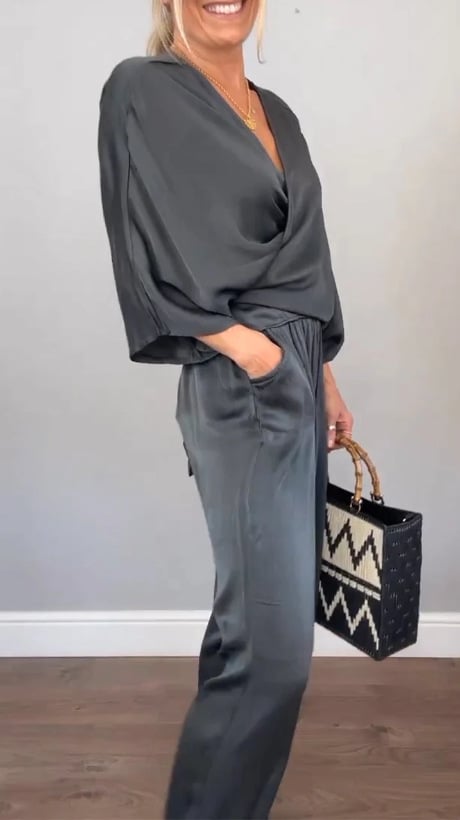 Sophia™ Casual Satin Jumpsuit