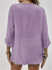 Fayo™  Effortless Blouse Top with V-Neck and Button Placket