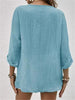 Fayo™  Effortless Blouse Top with V-Neck and Button Placket