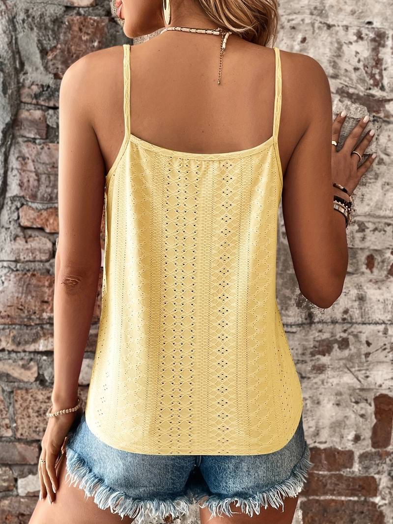 Alida – Camisole Top with Eyelets and Lace for Women