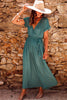Women's Maxi Dress with Belt and V-Neck