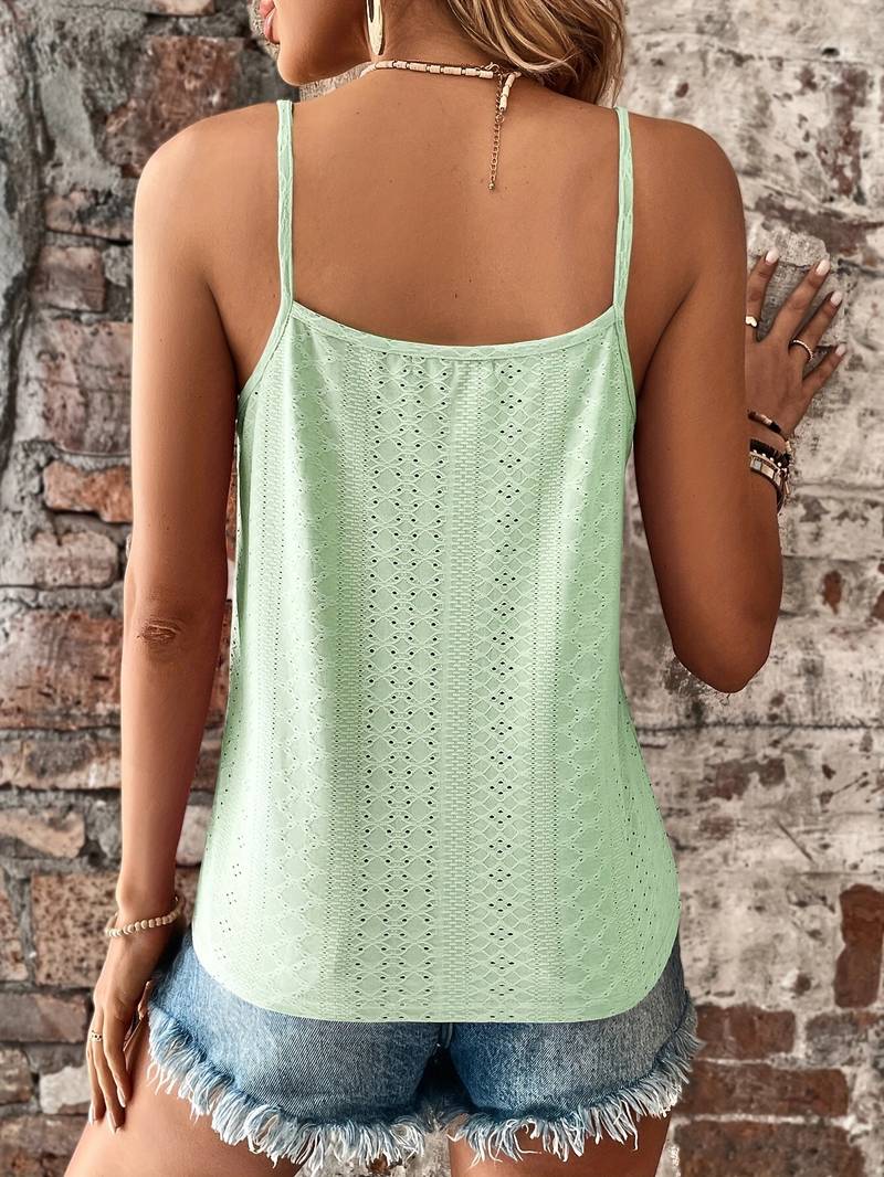 Alida – Camisole Top with Eyelets and Lace for Women