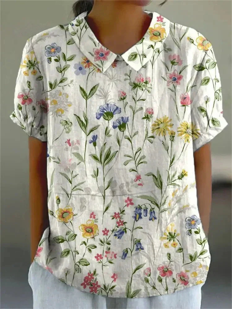 Women's Vintage Floral Pattern Blouse | Casual