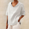 Lena™ Women's Linen Blouse with V-Neck