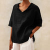 Lena™ Women's Linen Blouse with V-Neck