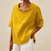 Lena™ Women's Linen Blouse with V-Neck