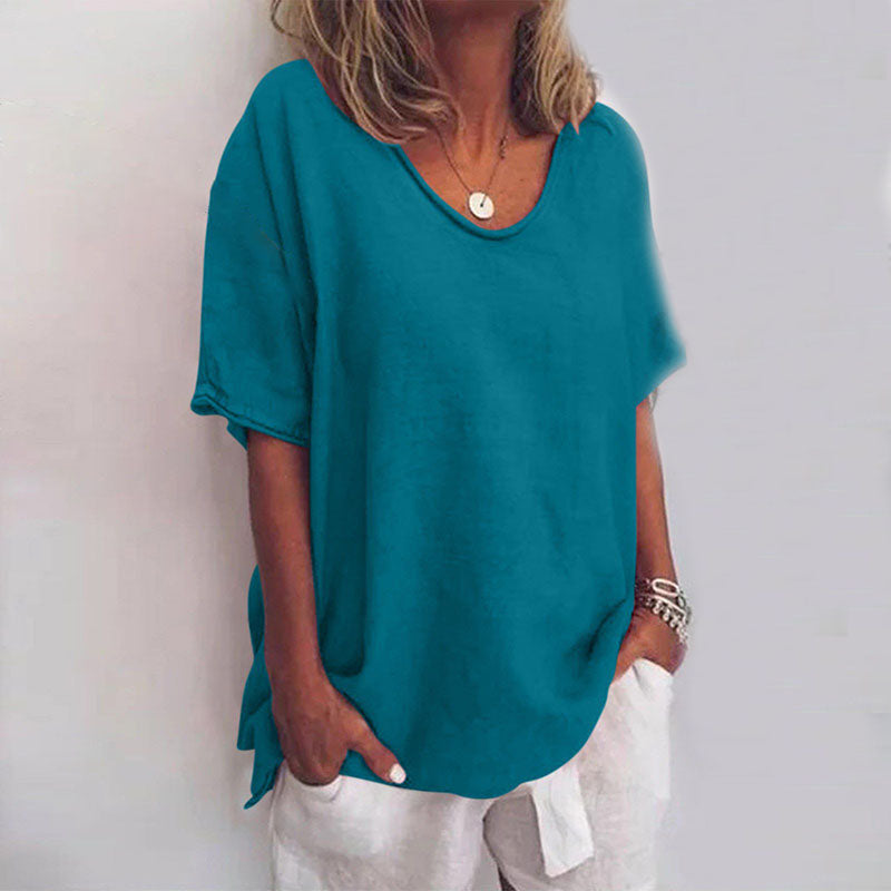 Classic blouse with a relaxed fit for women | short sleeve