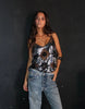 Aurora – Decorated Transparent Sequin Top for Women