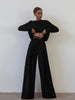 Angelika - Padded top with long sleeves and wide-leg pants for women
