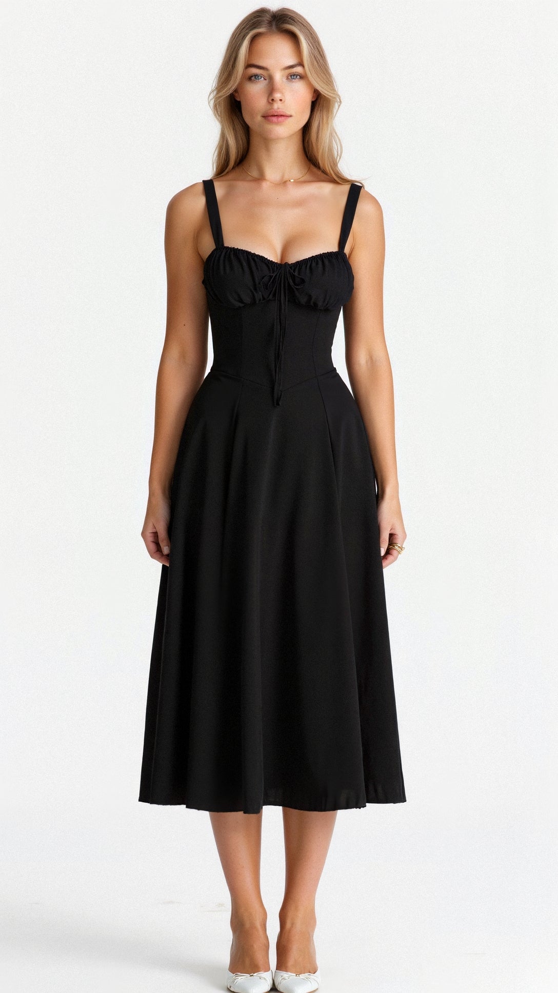 Arabella Tailored Women's Dress with Lacing and Heart Neckline
