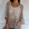 Kayla™ Crochet Knit Mesh Blouse