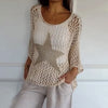 Kayla™ Crochet Knit Mesh Blouse