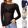 Valentina – Transparent Mesh Long-Sleeve Top for Women