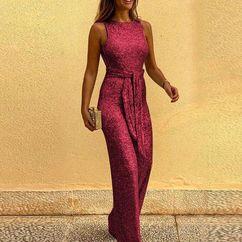 Luxurious Sleeveless Jumpsuit for Women | Wide Leg